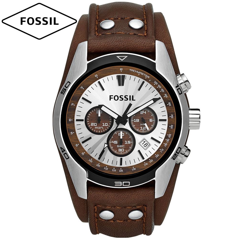 Reloj Fossil Coachman CH2565 Fecha Cronometro Correa De Cuero Marrón